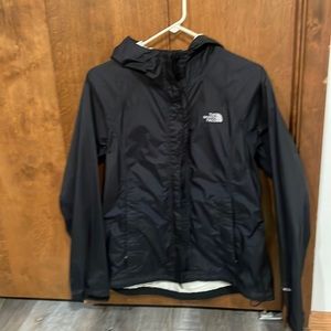 Black North Face rain jacket